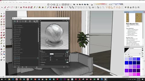 Sketchup Vray Next Interior Rendering// How to add Material and Light day