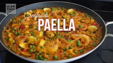 Easy Paella Recipe - Simple Way Of How To Cook Paella With Seafoods