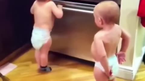 Funny Twins Baby talking - cute adorable babies