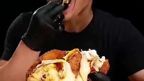 Fried chicken sandwich with meat ball