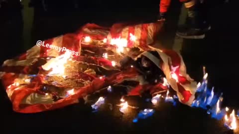 BLM Activists Burn the American Flag on the 2nd Anniversary of George Floyd