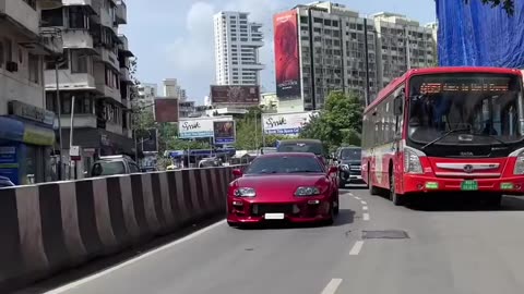 Supra MK4 showing off on highway