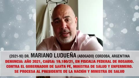 2021-10: DR MARIANO LUDUEÑA: DENUNCIA PENAL POR GENOCIDIO, DELITO DE LESA HUMANIDAD