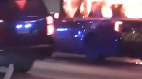 Antifa lights police car on fire Atlanta tonight - It Appears To Begin