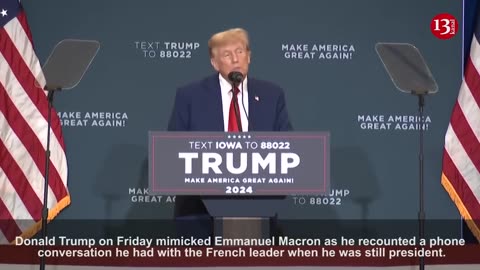 Former US president Trump mimics French leader Macron as he recounts tariffs phone call