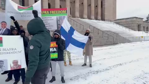 Biafrans in Finland staged a protest today in Finland.