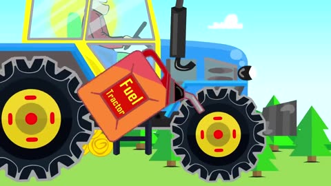 Farm work - Combine Harvester and Tractor They work hard - Kids Cartoon.