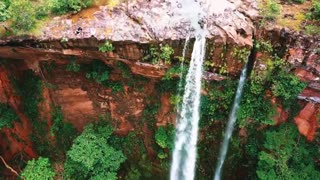 DRONE from sky above the Waterfalls Relaxation Nature Videos