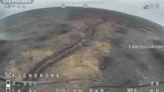 Ukrainian Kamikaze Drone Smashes into Russian Soldiers