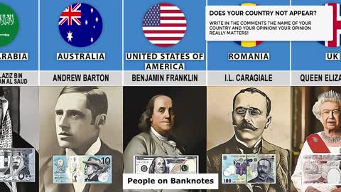 People on Banknotes From Different Countries