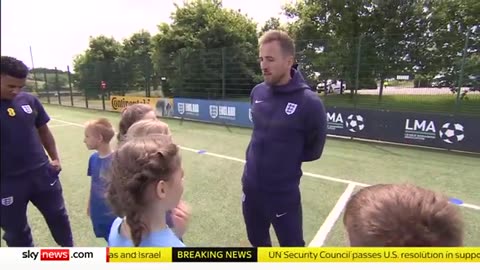 Prince William meets England team ahead of European Championships Sky News