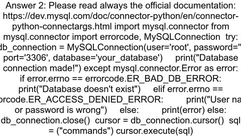 Connect to MySQL database using python