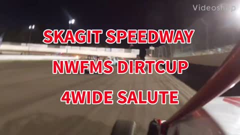 Midget 4 wide salute @ Skagit Speedway