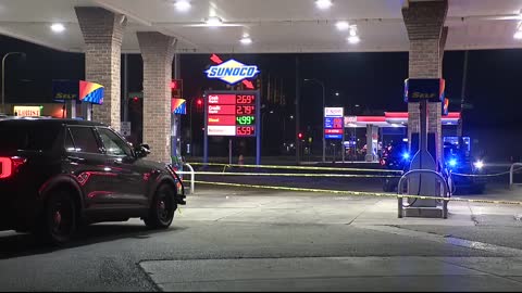 Woman shot in neck at Detroit gas station