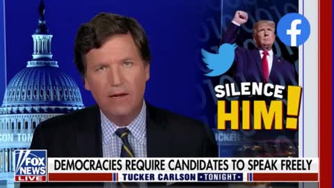 Tucker Carlson says that if political candidates can't speak in public, "this can't be a democracy."