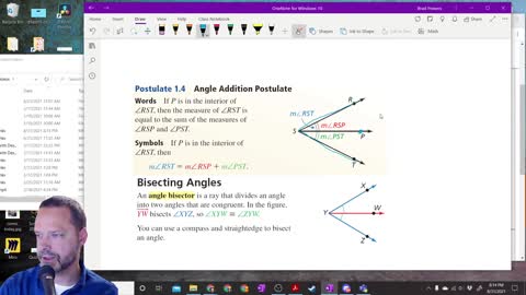 Geometry Section 1-5 - Angle addition Postulate and Bisecting Angles