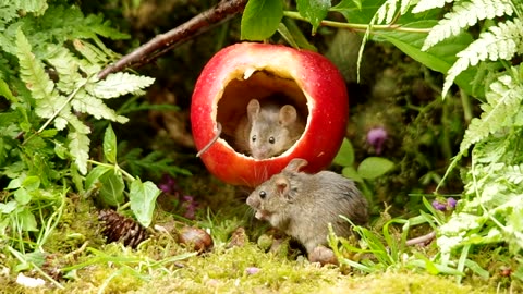 Mice Eat Apple Make It Their Home!