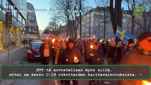 Mielenosoitus SVT:tä vastaan Ruotsissa