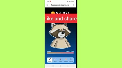 new mining bot telegram raccoon aidrop game