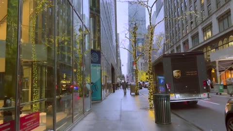 Umbrella Chronicles: 5th Avenue Elegance - NYC Winter Walk 2023