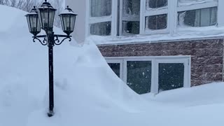 Man Leaps Into Giant Snow Pile