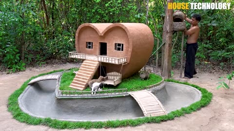 Dog rescue and build Loving Dog House - Build House for Puppies.