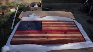 WOOD AMERICAN FLAG | Scrap red wood