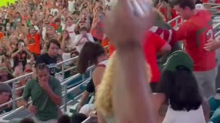 Cat Falls from Mezzanine At Football Game