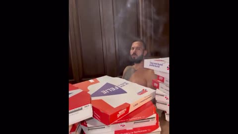 Andrew Tate Eating pizza After Released(New Footage)