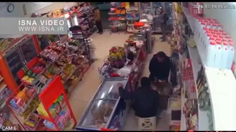 Supermarket robbery caught on CCTV
