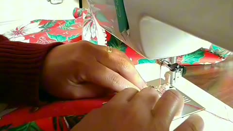 How to sew the edge of table cloth/Hemming table cloth.