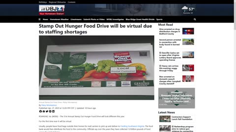 Stamp Out Hunger Food Drive in SW Virginia from May 1 to 19, 2023