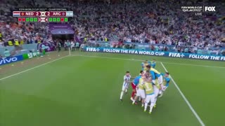 Lionel Messi and Argentina celebrate after defeating the Netherlands at the 2022 FIFA World Cup