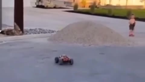 Boy vs RC Car