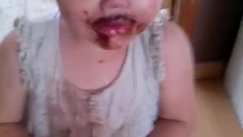 Little Girl Busted Eating Chocolate