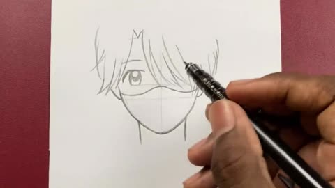 Draw The Outline Of The Anime Boy's Hair