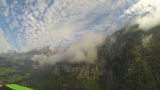 Wingsuit proximity flying through the clouds