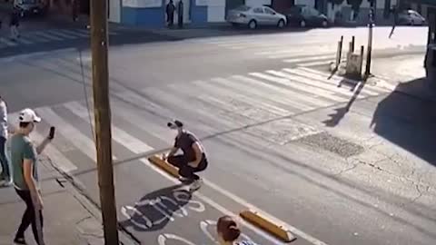 Group of People Pretend to Fall at Bumper Infamous for Making People Trip