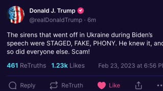President Trump: “The sirens that went off in Ukraine during Biden’s speech