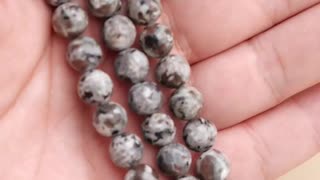 Natural Flame Stone Beads Yooperlite Round Loose Spacer Gemstone Beads For Jewelry Making Diy