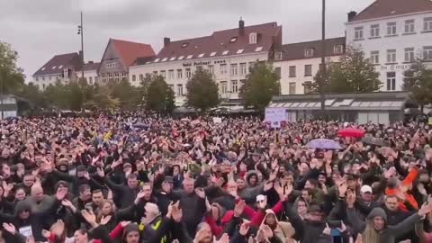 Belgium Does The Viking Clap At Anti-J4b Mandate Rally