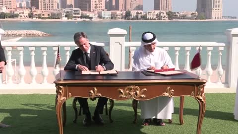 Top US diplomat Blinken and Qatar FM sign agreement as Gulf state hosts World Cup