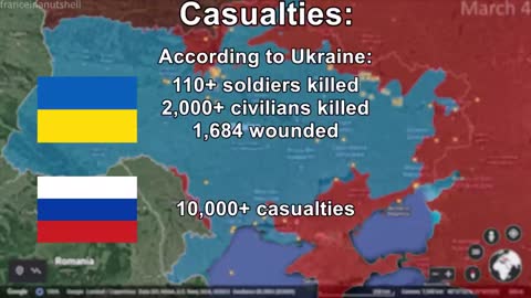 Russo-Ukrainian War 4th of March Mapped using Google Earth