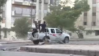 🔫 Clash of FSA DShK Technical with Syrian Army Forces in Aleppo | 9/27/2012 | RCF