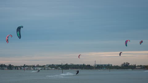 Kite Boarding At The 520 Boat Ramp 4K