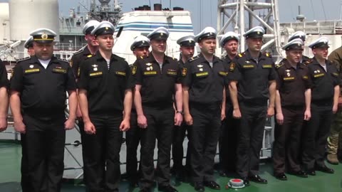 The Black Sea Fleet reconnaissance ship Ivan Khurs arrives at its home base in Sevastopol