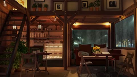 Rainy Jazz Cafe - Slow Jazz Music in a Coffee Shop Atmosphere for Work, Study, and Relaxation