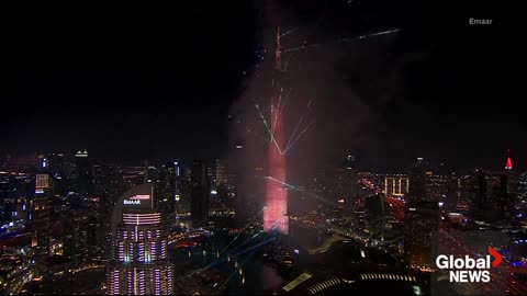 New year fireworks at Burj khalifa Dubai 2024