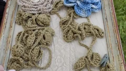 Beautiful crochet collar necklace, long fashion style