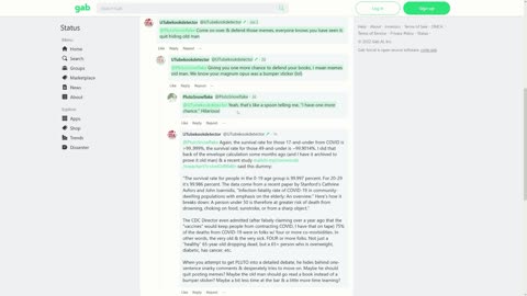 Gab user @PlutoSnowFlake gets steamrolled by UTubekookdetector